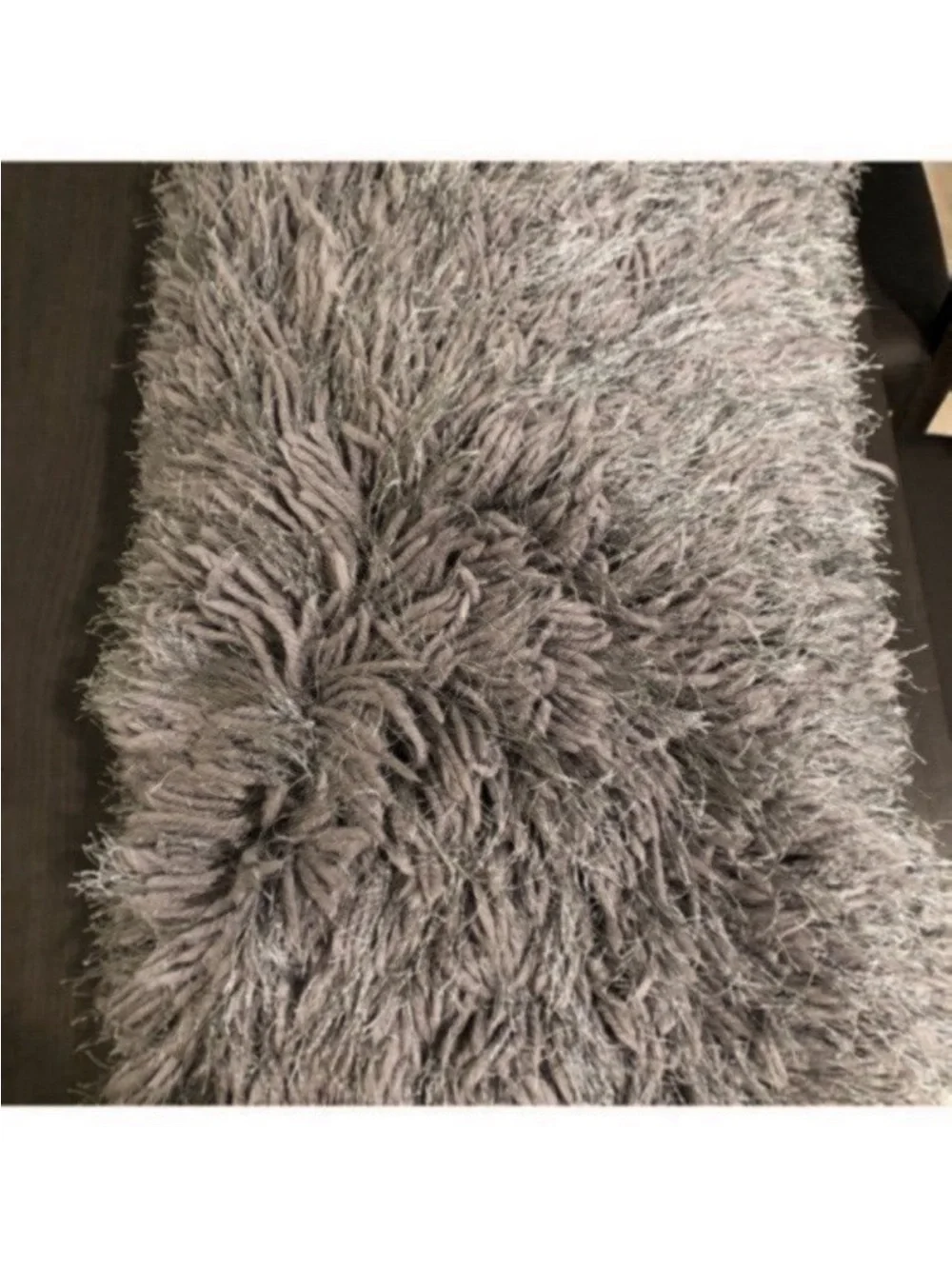 Faux Fur Gray and White Throw Pillow